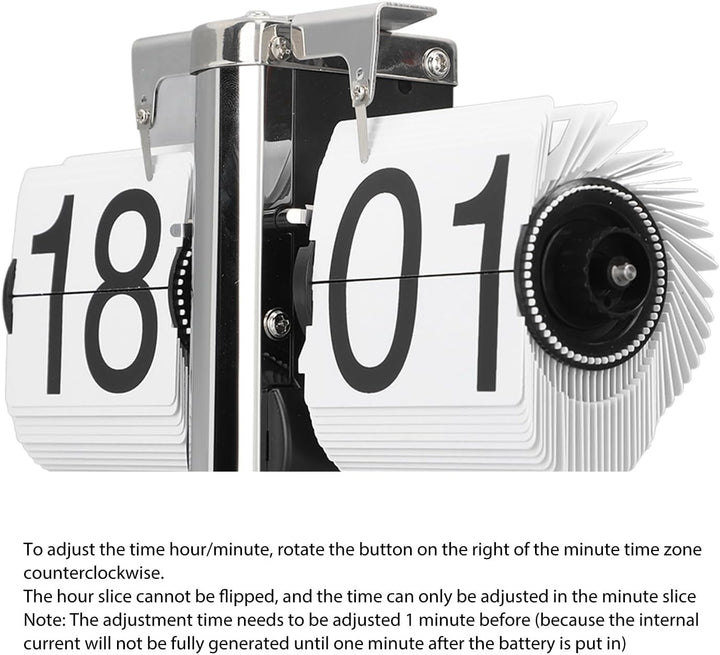 HERCHR Automatische Flip Deskuhr Mechanische Retro, Digitale Flip -Down -Uhr Grosse Zahlenbatterie b