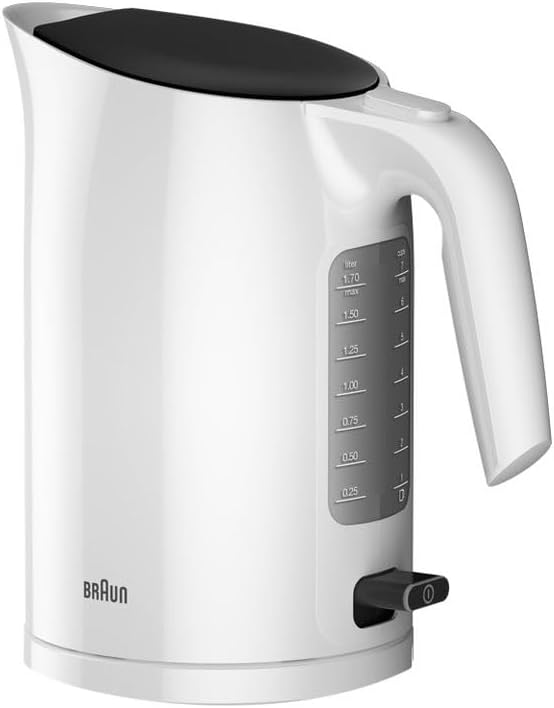 Braun WK 3100 WH Wasserkocher, Weiss Weiss 1.7 Liter 2.200 Watt, Weiss 1.7 Liter 2.200 Watt