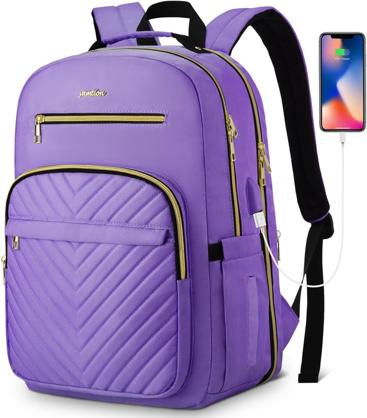 YAMTION Rucksack Damen,Schulrucksack Mädchen Teenager Schultasche Frauen 15.6 Zoll Laptop Rucksack m