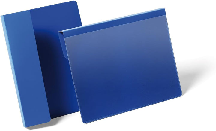 Durable Kennzeichnungstasche mit Falz, für Dokumente in A5 quer, Packung à 50 Stück, dunkelblau, 172