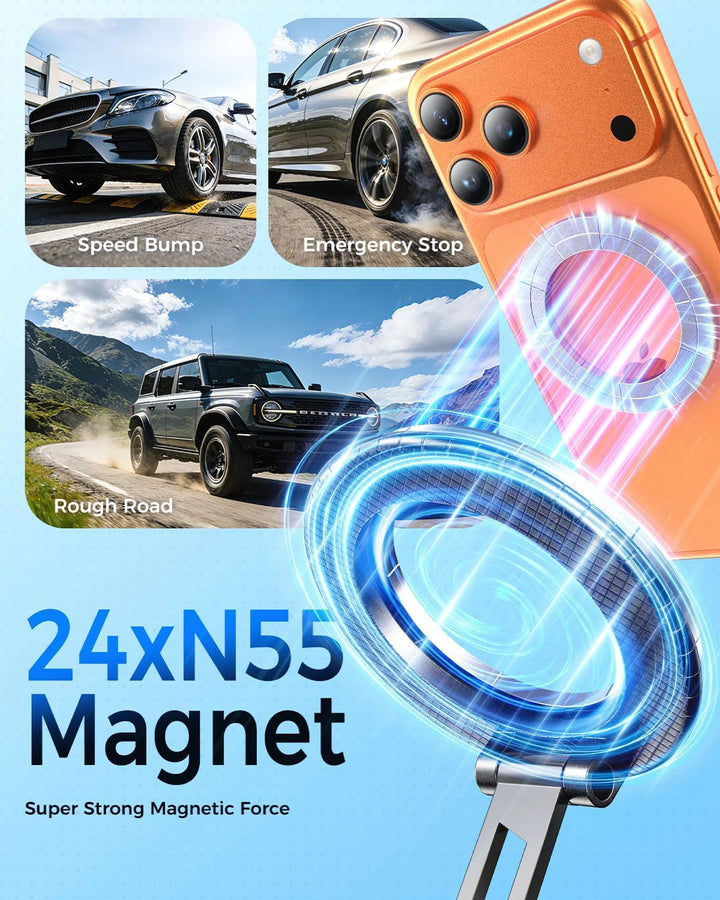 MRGLAS 360°Drehbare Vakuum Handyhalterung Auto Magnetische, Magsafe Handyhalterung, KFZ Autohalterun