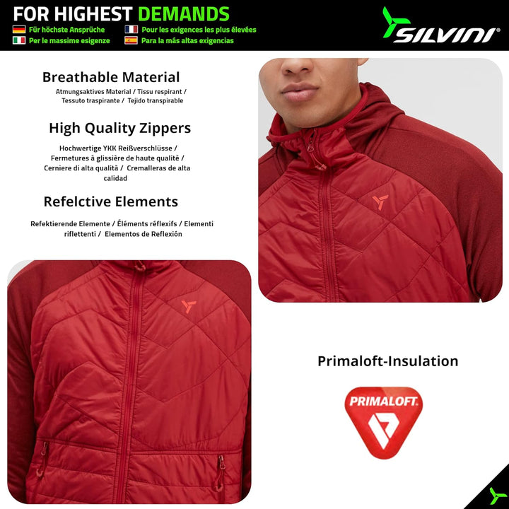 SILVINI Dirilo Sweatshirt mit durchgehendem Reissverschluss Herren Sweatjacke Herren Pullover mit Re