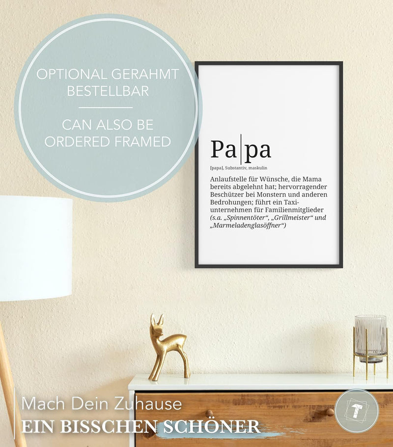 Papierschmiede® Definition: Papa, DIN A1 (59x84 cm), XXL Poster für Wohnzimmer, Schlafzimmer, Küche,