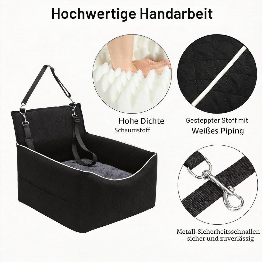 Hunde Autositz für kleine und mittlere Hunde bis 15,8 kg Hundesitz Auto mit 2 Sicherheitsgurten und