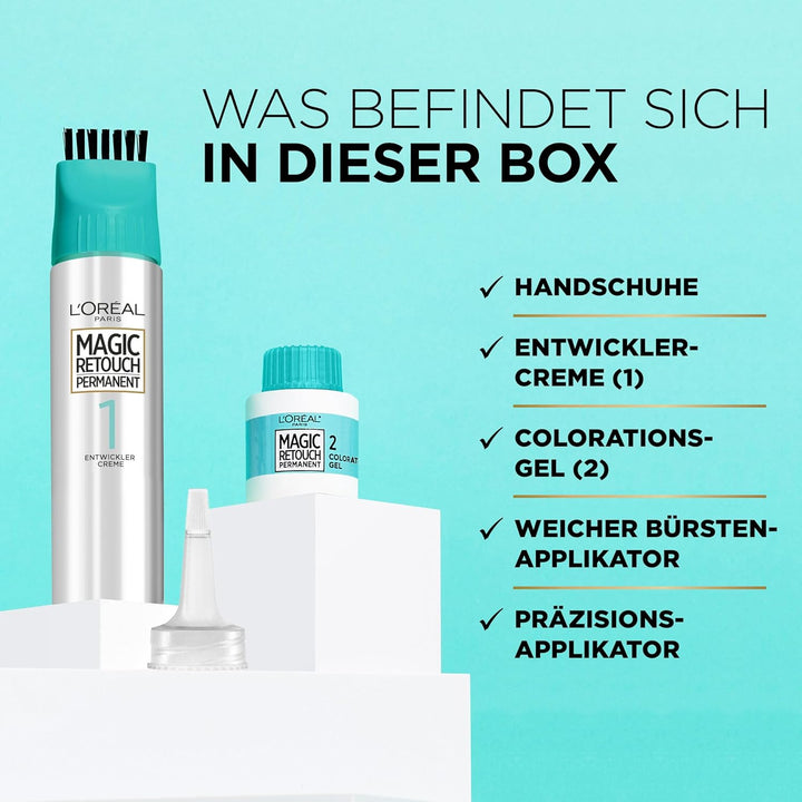 L'Oréal Paris Ansatz-Abdeckung zum Kaschieren grauer Haare, Langanhaltender Haar Concealer, Magic Re