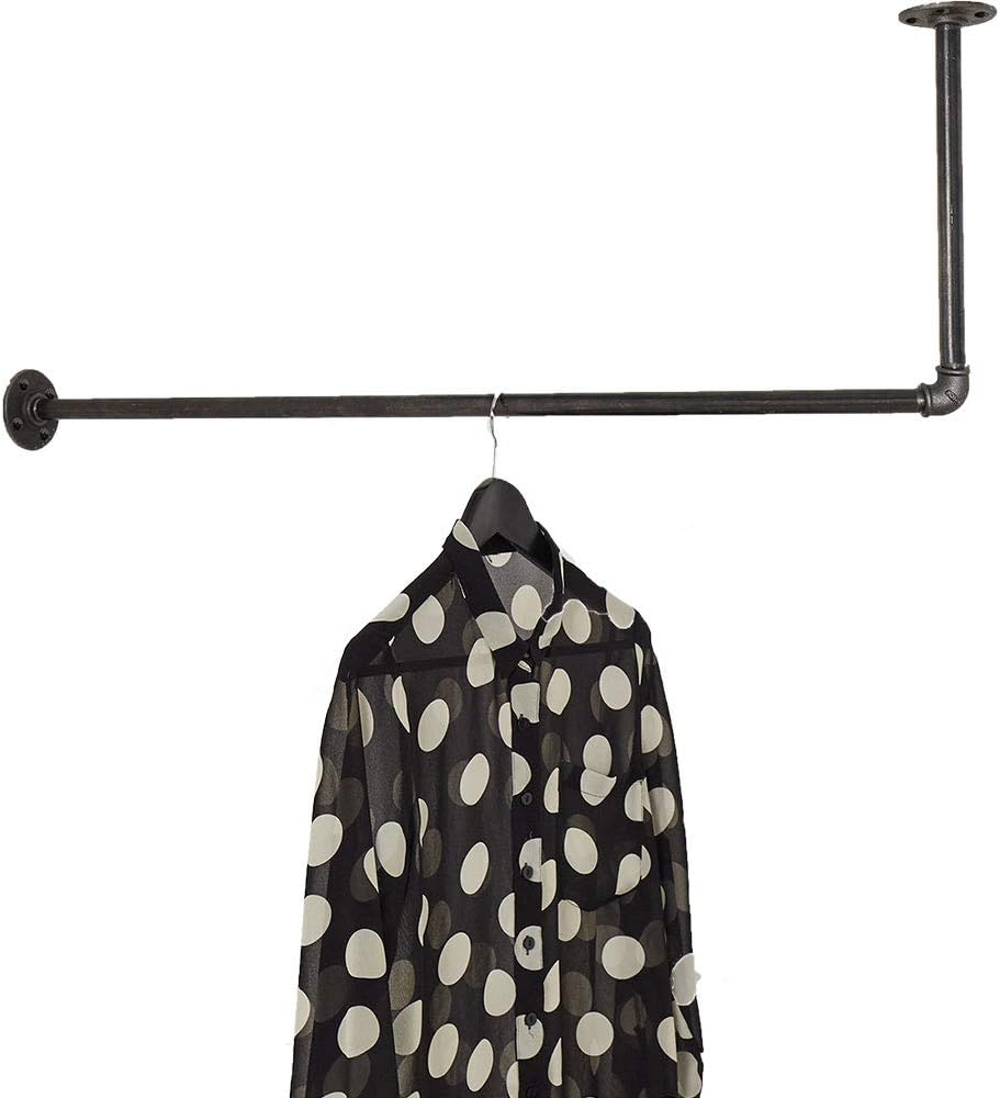Kleiderstange Deckenmontage Wandmontage schwarz - Garderobenstange div. Grössen z.B. 120 x 20 cm - G