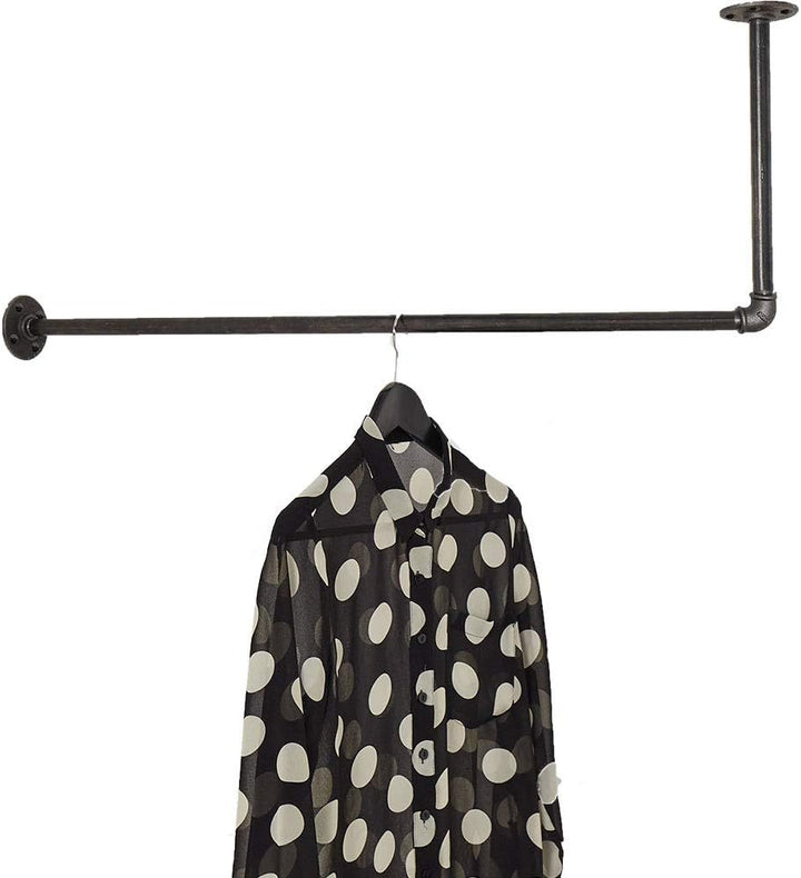 Kleiderstange Deckenmontage Wandmontage schwarz - Garderobenstange div. Grössen z.B. 120 x 20 cm - G