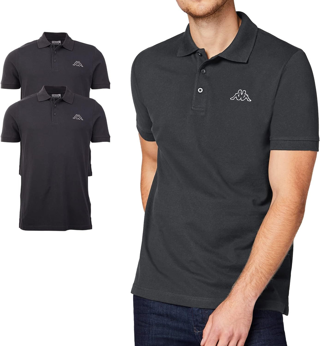 Kappa Herren Polo Shirt VENIST im 2er Pack in M - 5XL | Polo-Hemd mit Logodruck | Basic Poloshirts f