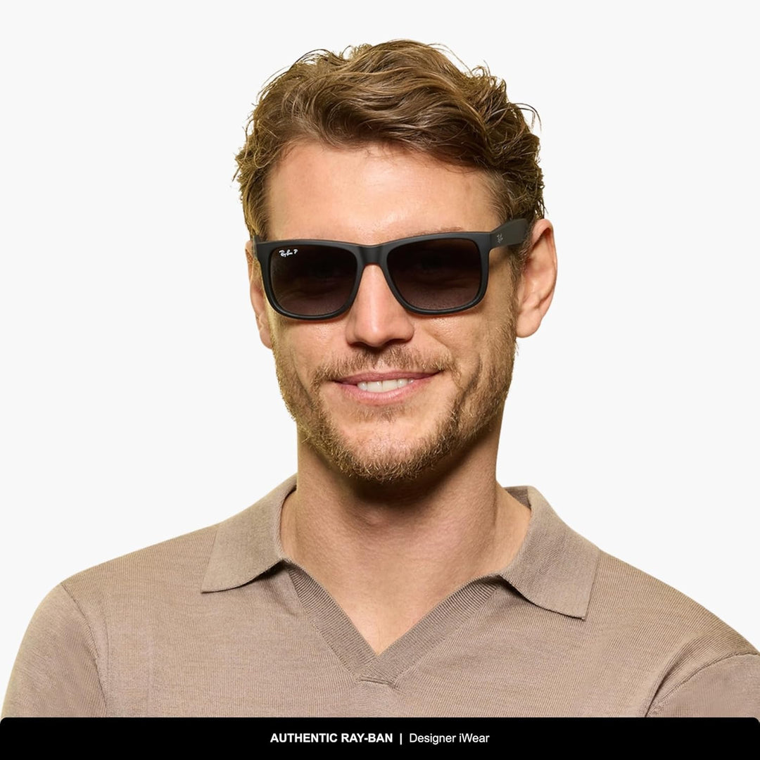 Ray-Ban unisex Justin Sonnenbrille, Rot(Rot/Blau), 51 Large (Herstellergrösse: 55) Braun (Gestell: B
