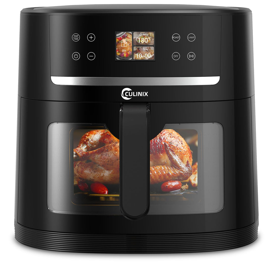 Heissluftfritteuse XXL, 8L Air Fryer mit Kamera, Sichtfenster und Shake Reminder, DIY-Funktionalität