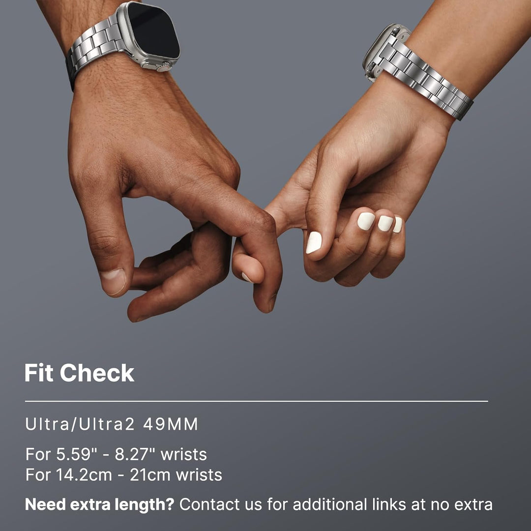 Fullmosa für Apple Watch Armband Ultra 2/Ultra 49mm Edelstahl Metallarmband mit Uhrengehäuse für iwa