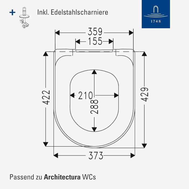 Villeroy & Boch 98M9C101 WC-Sitz Omnia architectura Scharniere ES Quick Release softclosing, weiss