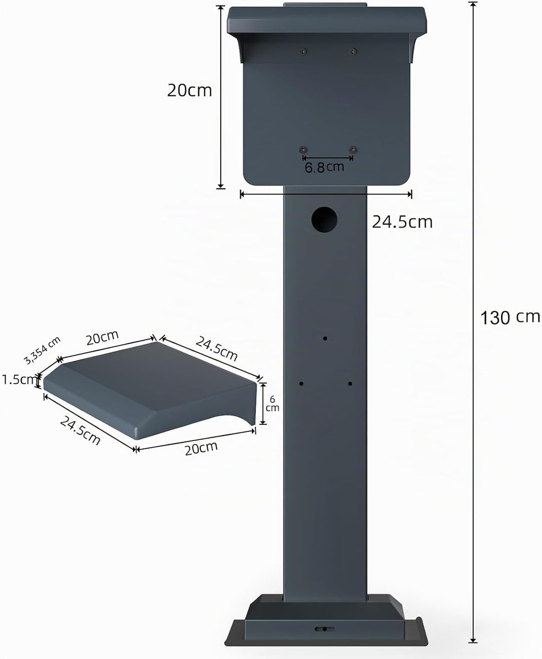 Montagestütze Eiffelturm - Pedestal Single für EV-Ladestation eMobility Wallbox, 140cm