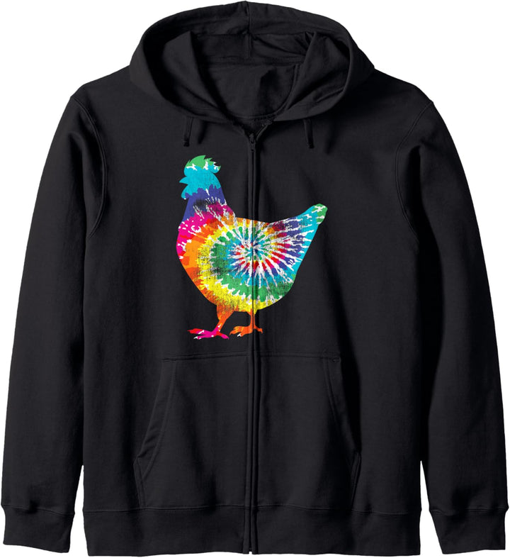 Batik-Huhn für Hippie-Bauernhof Kapuzenjacke