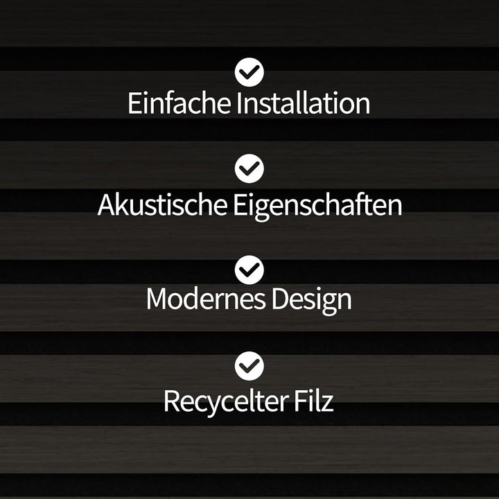 Akustikpaneele Holz 240x60cm(8,64m²),6 Pack Wandpaneele mit Holzfunier & Filz,Holzpaneele Wand für Z