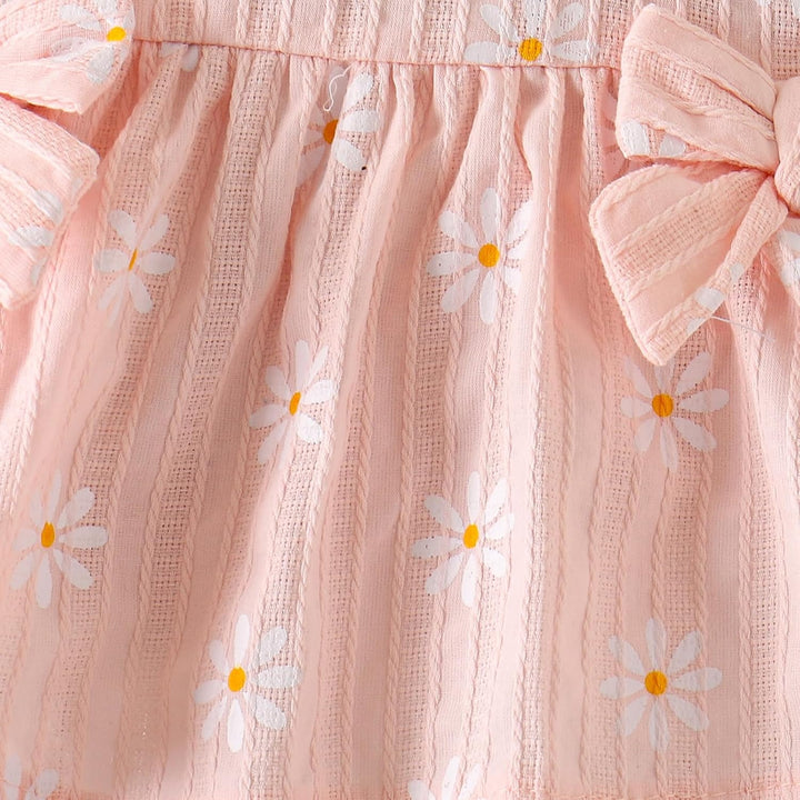 Sommerkleidung für Babys Mädchen Niedliches Rüschen-Gänseblümchen-Top Shorts und Hose Set für Kleink