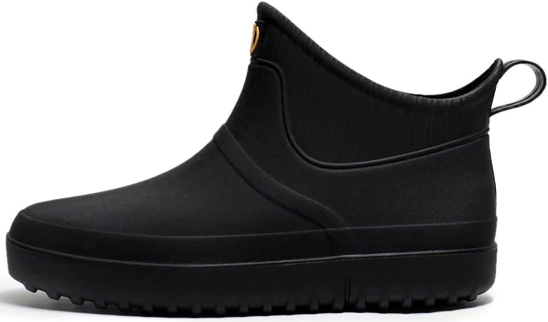 GURGER Gummistiefel Herren Damen Kurzschaft Wasserdicht Rutschfest Regenstiefel 40 EU G1 Schwarz, 40