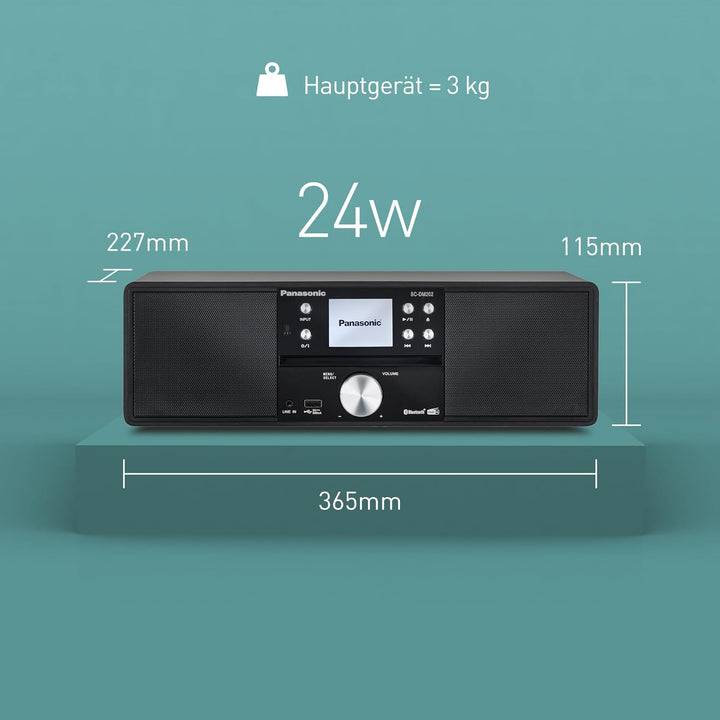 Panasonic SC-DM202EG-K Kompaktes Micro HiFi Stereosystem mit CD, DAB+/FM Radio, USB und Bluetooth, 2