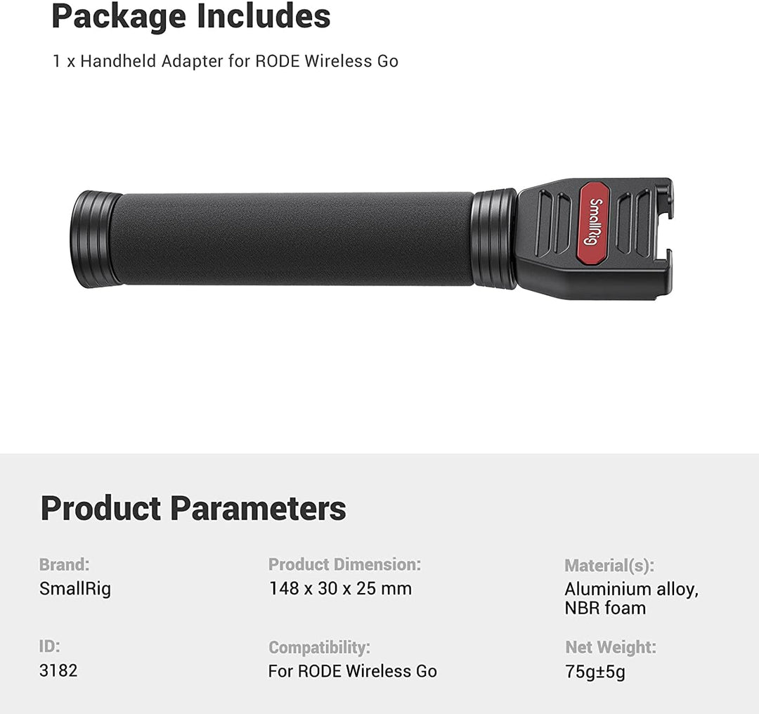 SMALLRIG Handadapter Holder Interview Grip Interview Mikrofon Griff Adapter für RODE Wireless Go II-