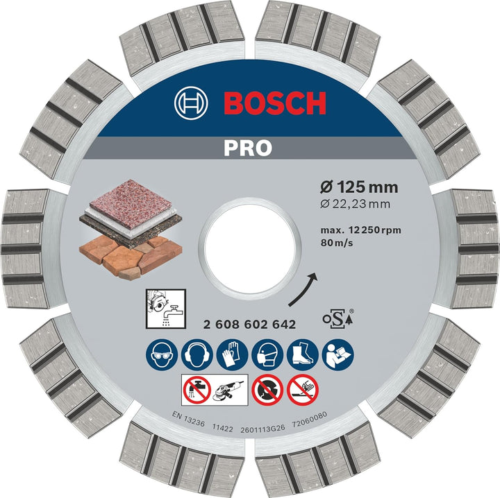 Bosch Professional Diamanttrennscheibe (für extrem hartes Gestein, Ø: 125 mm, Zubehör für Winkelschl
