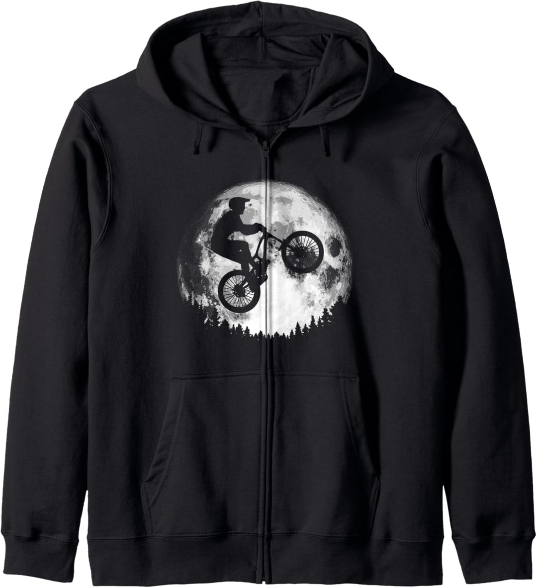 Vintage Mountain Bike & Moon Retro MTB 80s Vibe Kapuzenjacke