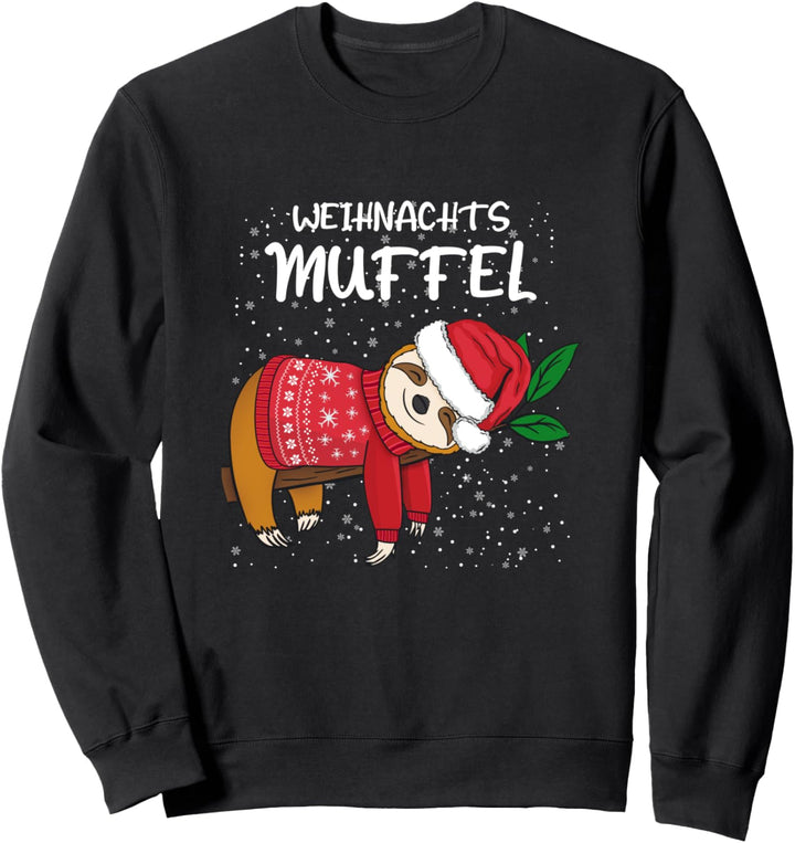 Faultier mit Weihnachtsmütze Faultier Weihnachtsmuffel Sweatshirt