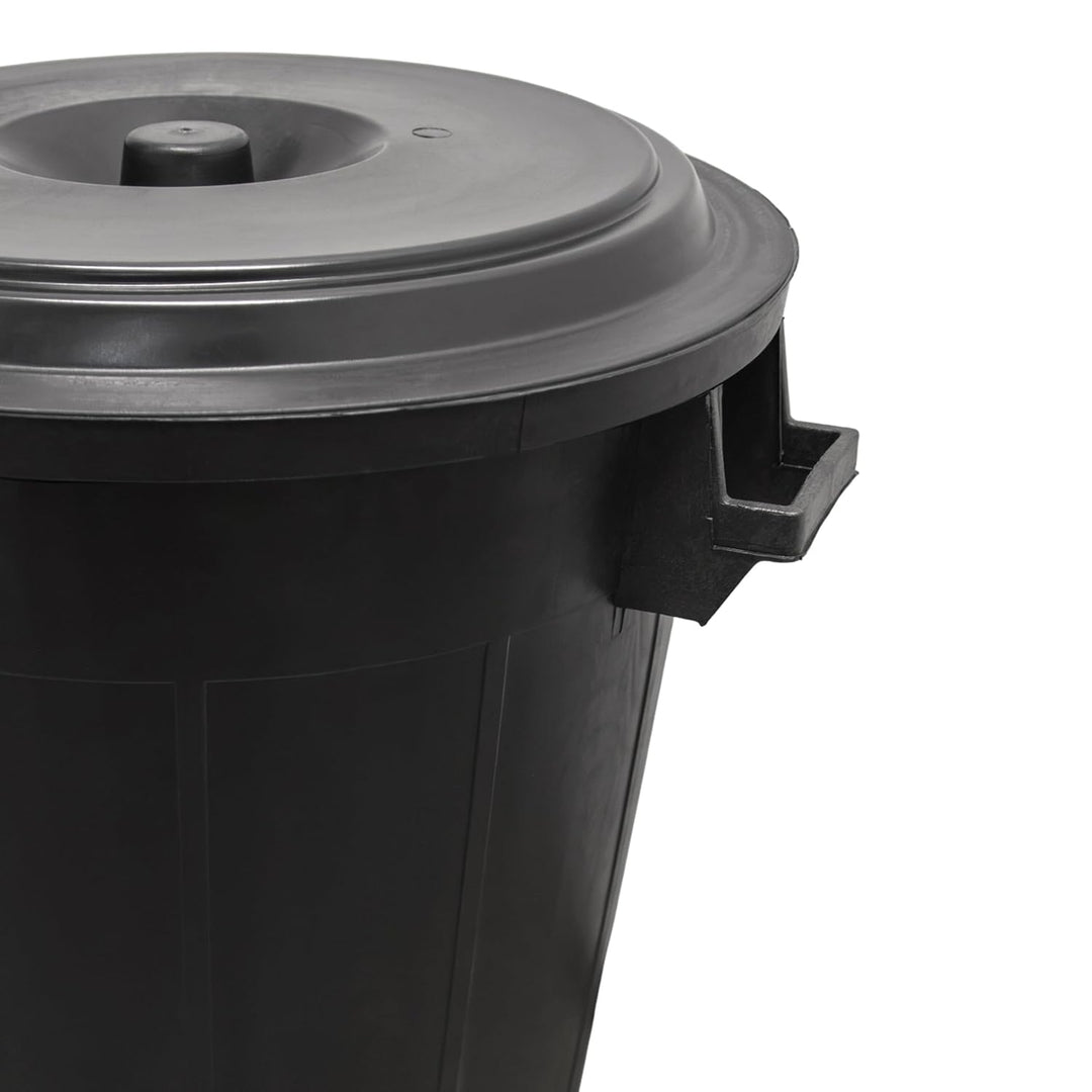 Spetebo Universaltonne 100 Liter mit Deckel - schwarz - Kunststoff und 2 Tragegriffen