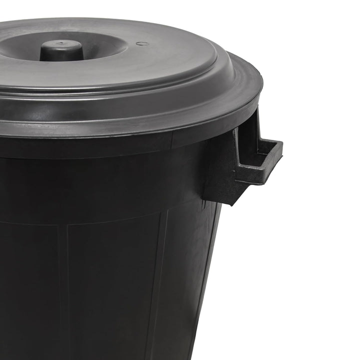 Spetebo Universaltonne 100 Liter mit Deckel - schwarz - Kunststoff und 2 Tragegriffen