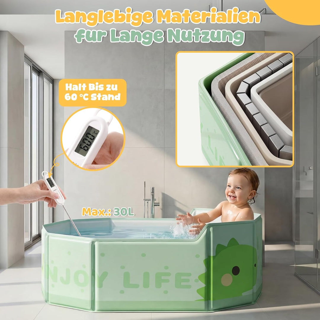 Orzbow Baby Badewanne, Grosse Babybadewanne mit Rutschfester Basis für 6 Monate bis 6 Jahre, Reise F