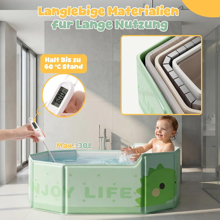 Orzbow Baby Badewanne, Grosse Babybadewanne mit Rutschfester Basis für 6 Monate bis 6 Jahre, Reise F