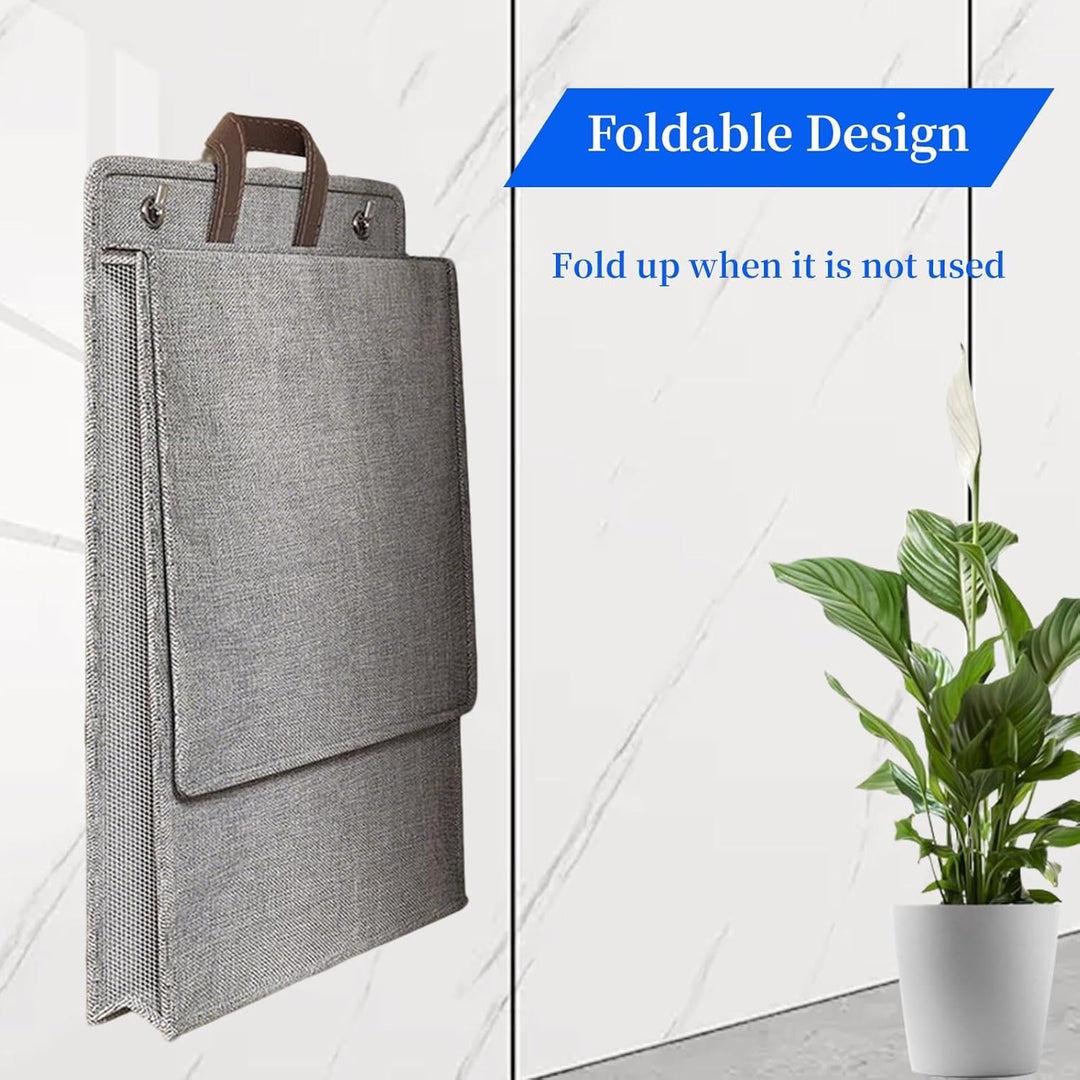 2 Stück Faltbarer Wäschekorb mit Deckel & Griffen, 60L Wäschesammler Laundry Aufhängbar mit 4 Nicht