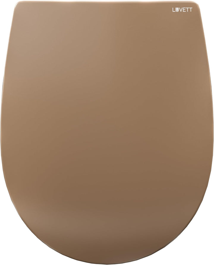LUVETT® WC-Sitz mit Absenkautomatik C100 oval universell, Toilettendeckel mit 3 Edelstahl Montagelös