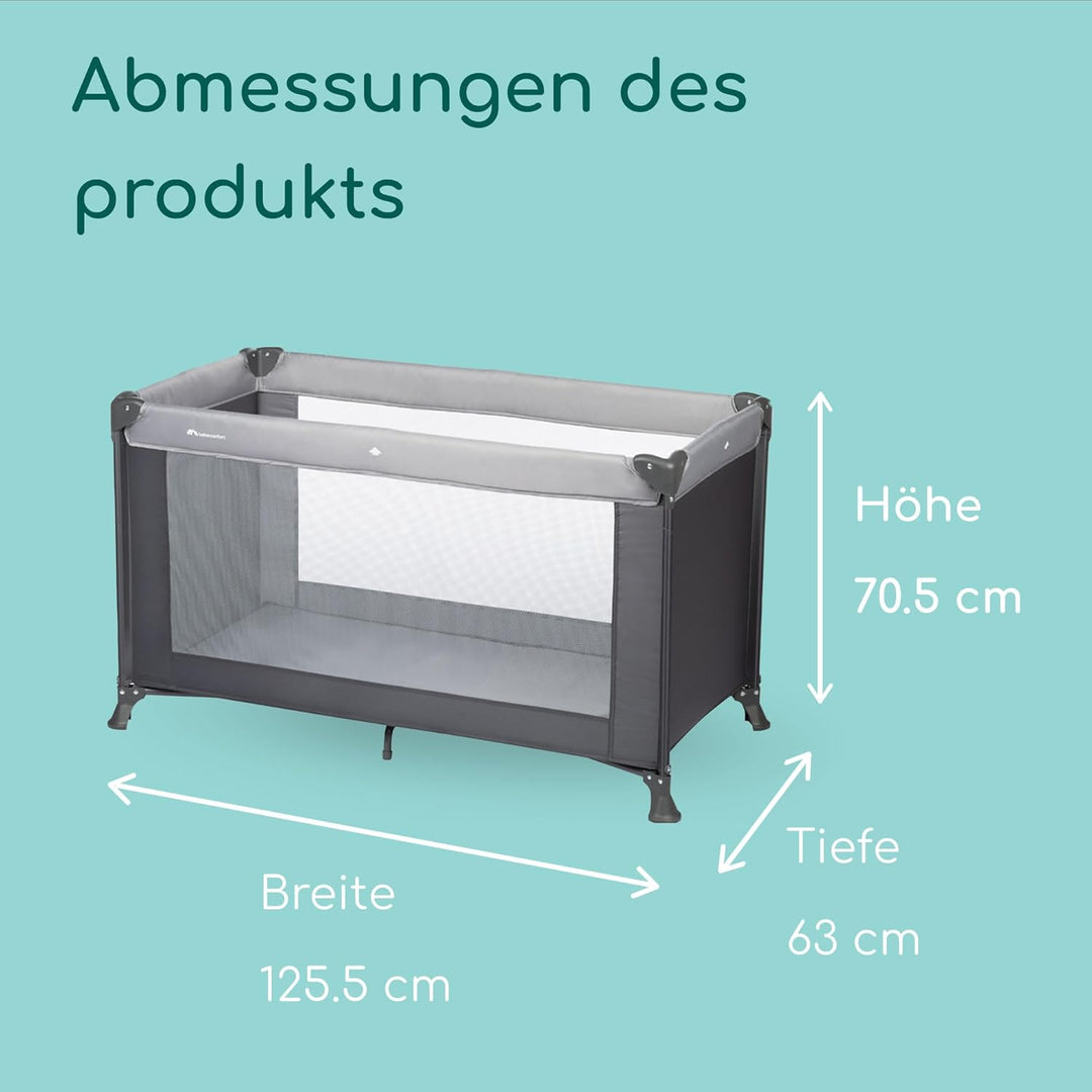 BEBECONFORT Soft Dreams, Reisebett Baby, 0–3 Jahre (0–15 kg), leichtes Reisebettchen, Matratze aus H