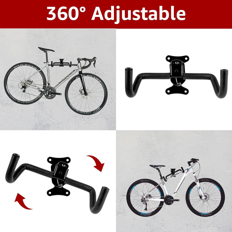 WOPPLXY 2 Stück Fahrrad Wandhalterung, Winkel und Wandabstand Einstellbar Fahrradhalterung Wand, Sch