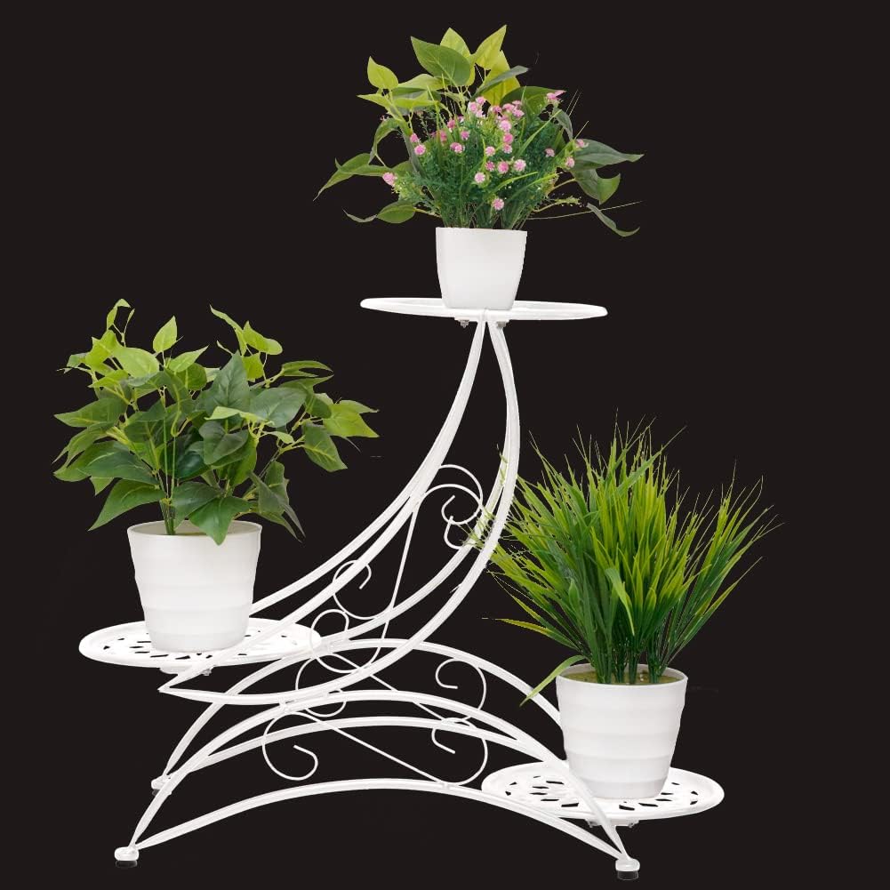Cre Cra Metall Blumenständer Blumentreppe ,pflanzenständer metall Schwarz,Blumenstand Deko, Blumenre