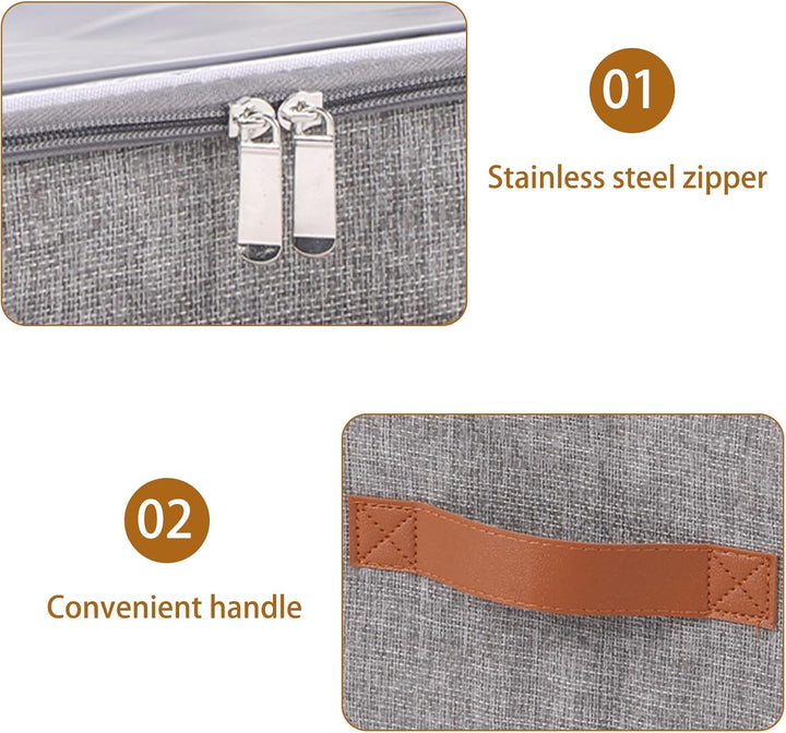 OUTBROS Aufbewahrungsbox mit Deckel, Faltbare Stoffboxen, Kleiderschrank Organizer, Unterbett Aufbew