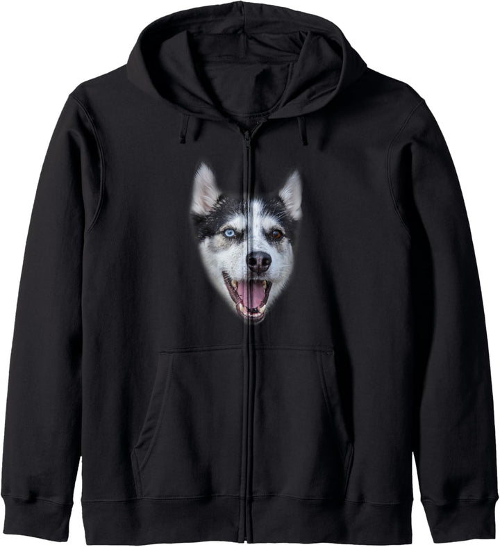 Sibirischer Husky Gesicht Kapuzenjacke
