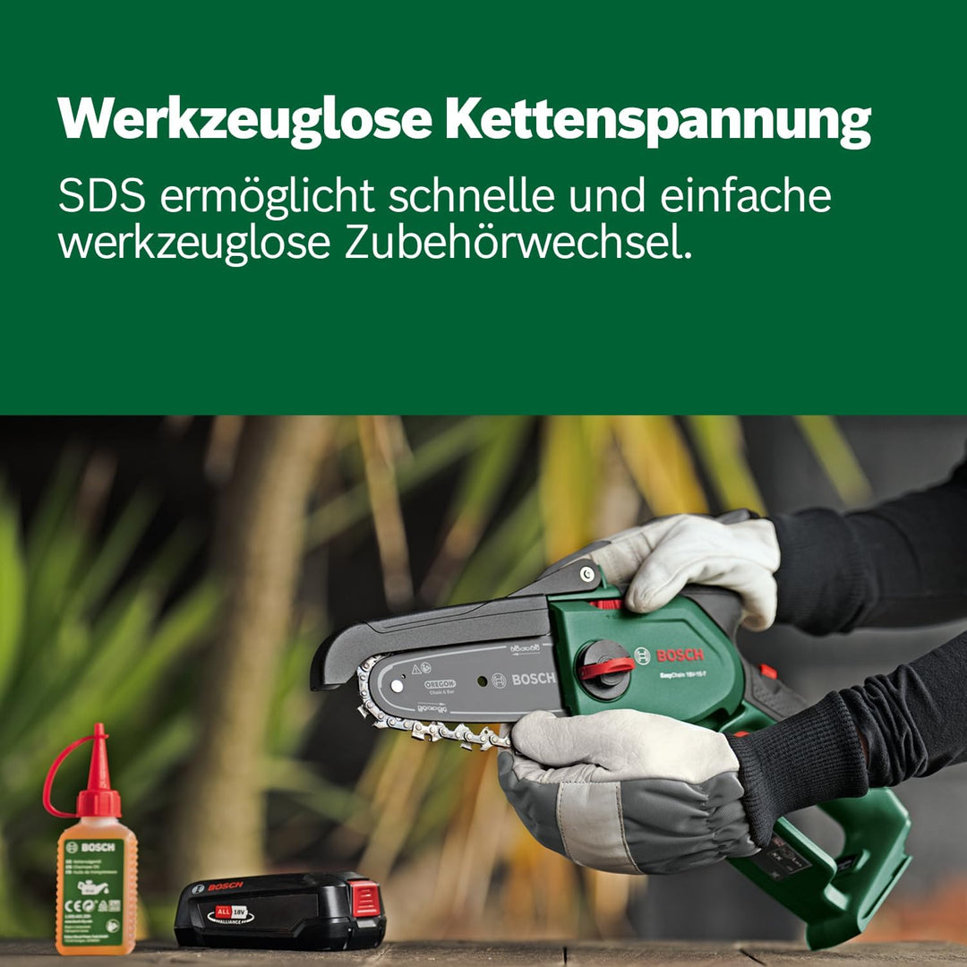 Bosch kompakter Akku-Hochentaster EasyChain 18V-15-7 (Zum Schneiden von Holz; 18 Volt System; Ketten