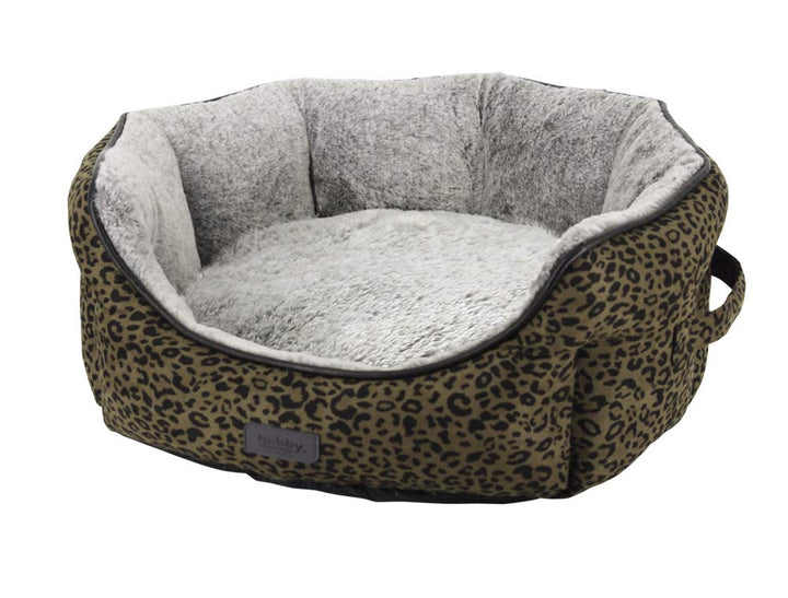 Nobby Komfort Bett oval Leo Leopard braun 45 x 40 x19 cm