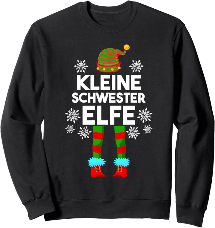Kleine Schwester Elfe Weihnachtself Partnerlook Weinachts Sweatshirt