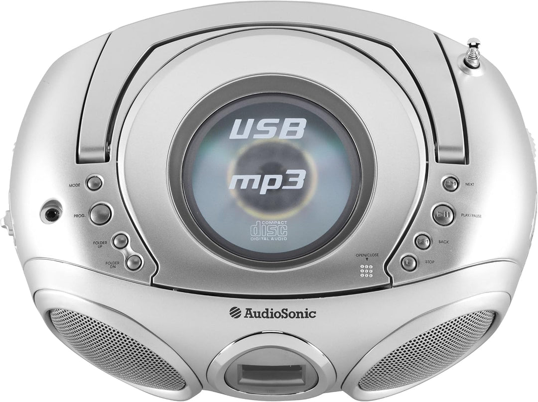 AudioSonic CD-571 CD Stereoradio (MP3, USB 2.0) Silber, Silber