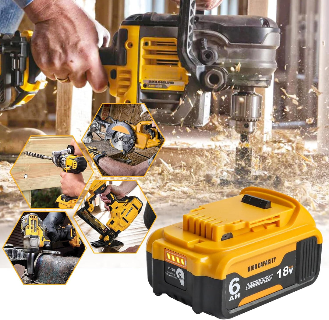2PACK- QUPERR DCB200 5.0Ah 18V XR Li-ion Ersatzakku für DeWalt Akku 18V DCB180 DCB181 DCB182 DCB184
