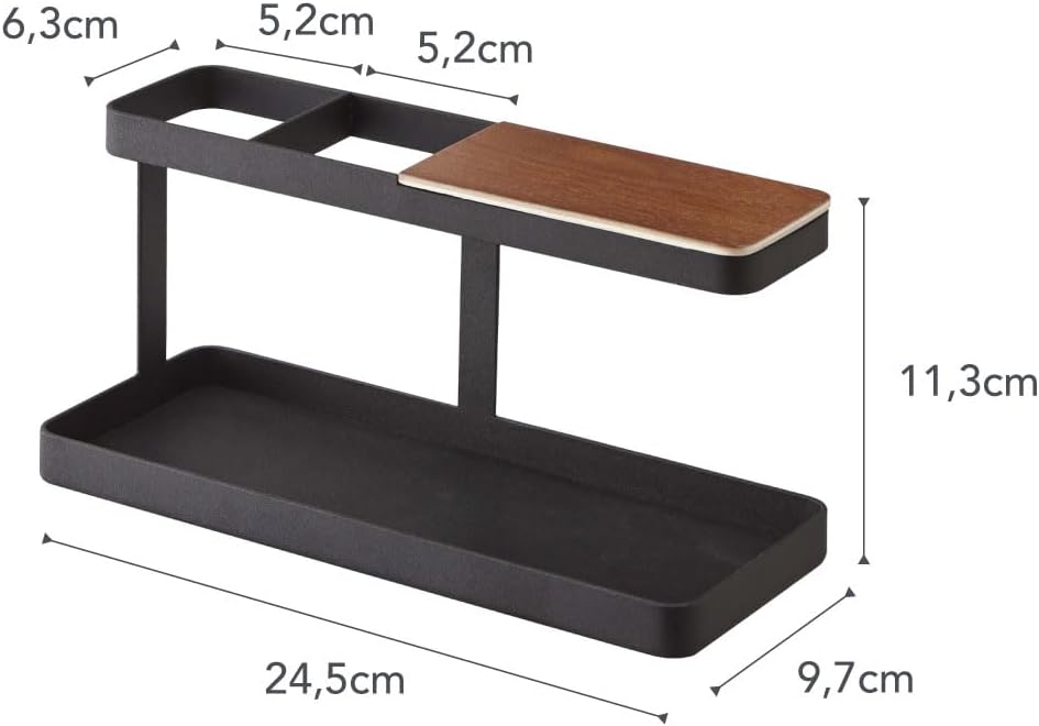 Yamazaki Tower Tisch-Organaizer, Stahl, Schwarz, One Size, Schwarz