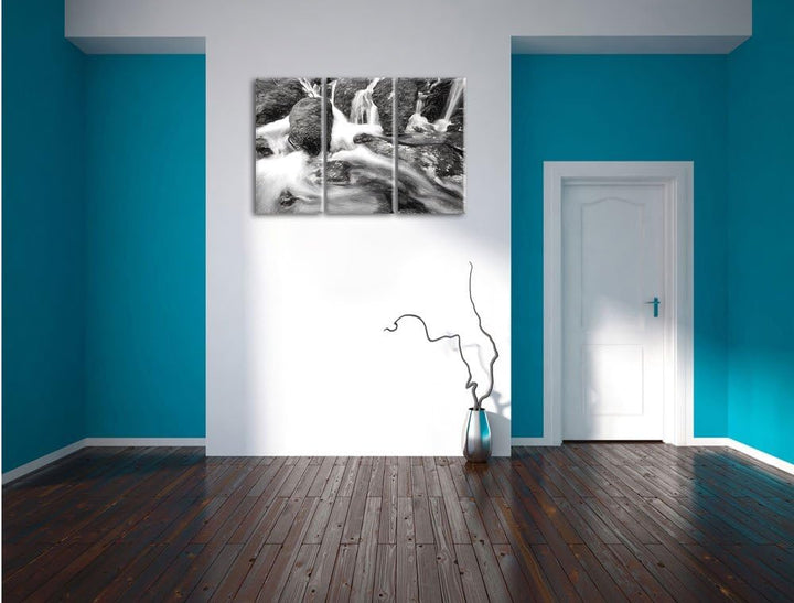 Pixxprint Gertelbach im Schwarzwald Kunst als Leinwandbild 3 teilig/Grösse: 3 Teilig (120x80) / Wand