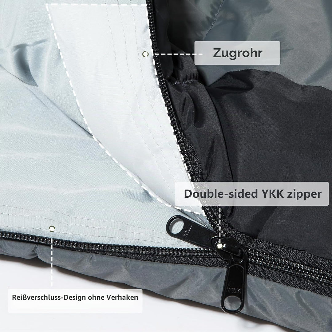 BISINNA Mumienschlafsack 0 ℃ - 5 ℃ [400GSM] 4 Jahreszeiten Winter Schlafsack Erwachsene Wasserabweis