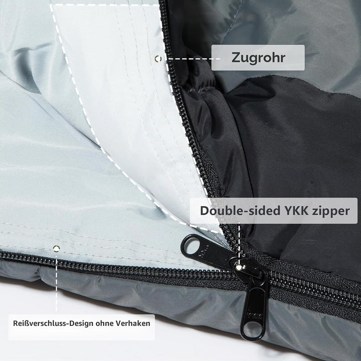BISINNA Mumienschlafsack 0 ℃ - 5 ℃ [400GSM] 4 Jahreszeiten Winter Schlafsack Erwachsene Wasserabweis