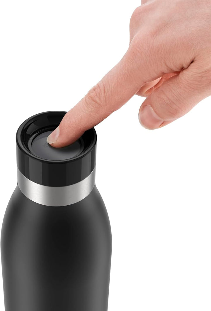 Emsa N31101 Bludrop Color Trinkflasche | 0,5 Liter | 100% dicht | Quick-Press Verschluss | Ergonomis