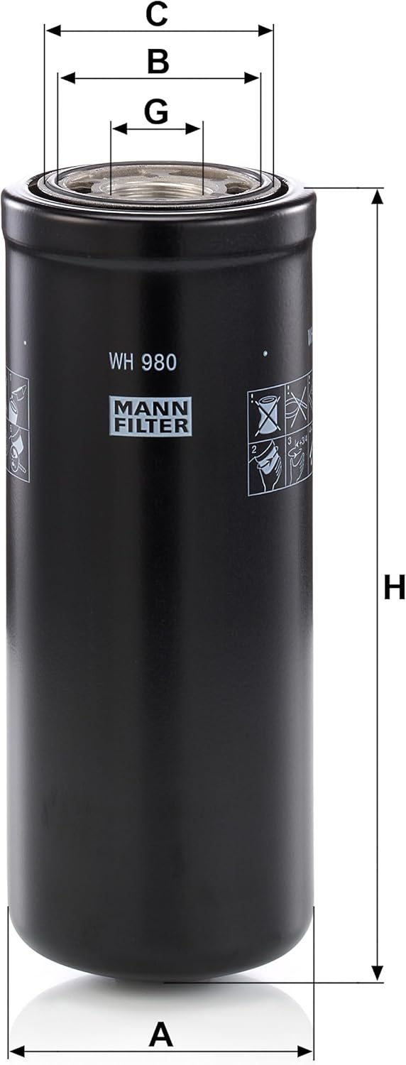 MANN-FILTER WH 980 Hydraulikfilter – Für Industrie, Land- und Baumaschinen