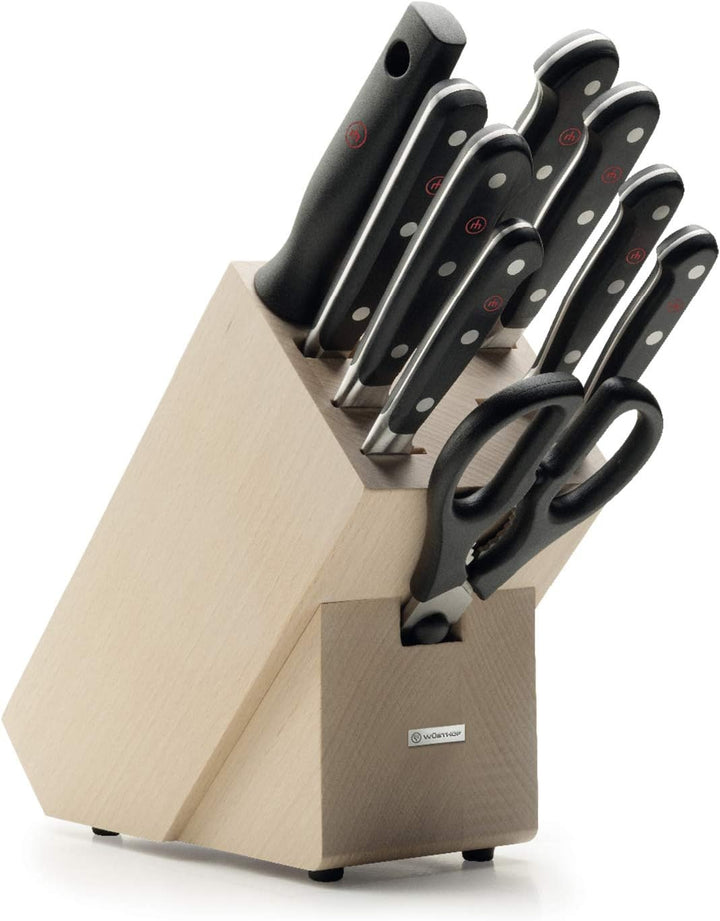 WÜSTHOF Classic Messerblock mit 9 Artikeln 9-teilig Helle Buche, 9-teilig Helle Buche