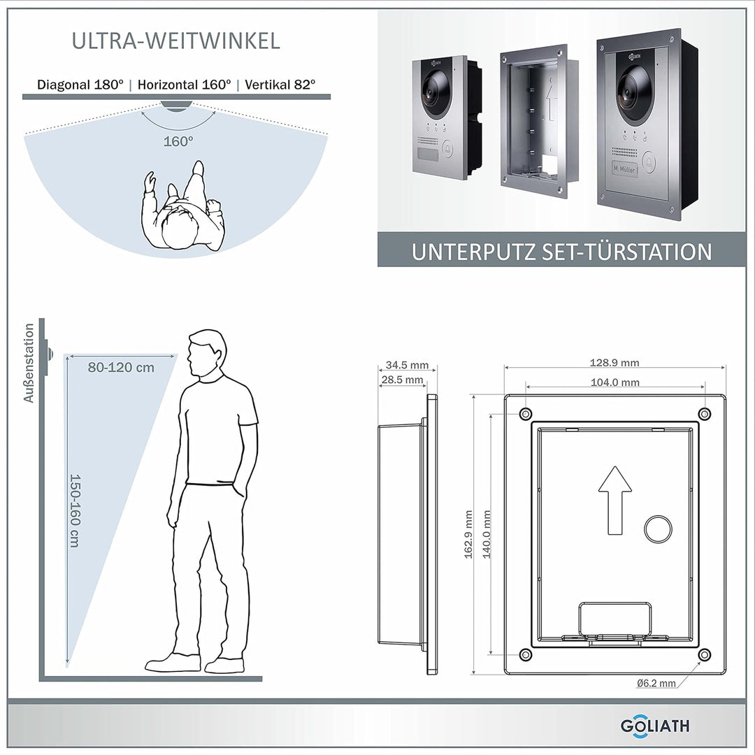 Goliath Hybrid | IP | Full-HD Video Türsprechanlage | App | 1-Fam | 2 x Full-Touchscreen 25,4 cm (10